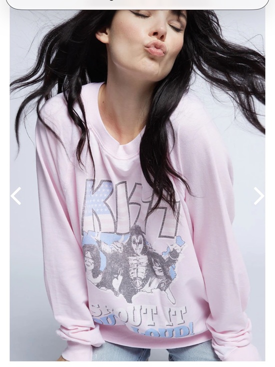 Recycled Karma KISS Shout It Out Loud Oversized Sweatshirt - Picture 2 of 8
